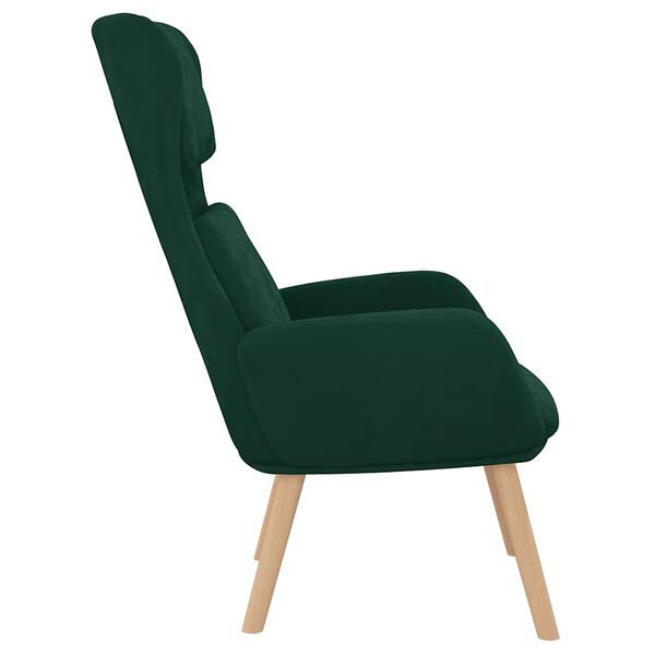 vidaXL Sill&oacute;n de relax de terciopelo verde oscuro