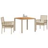 vidaXL Conjunto de Comedor de Jard&iacute;n 3 pcs Beige rat&aacute;n sint&eacute;tico
