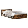 vidaXL Estructura de cama con almacenamiento Roble Ahumado 80 x 200 cm