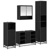 vidaXL Juego de muebles de ba&ntilde;o 4 pcs Roble Negro Madera de ingenier&iacute;a