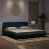 vidaXL Estructura de cama con LED sin colch&oacute;n terciopelo verde oscuro 200x200cm