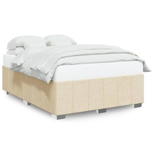 vidaXL Cama sin colch&oacute;n tela color crema 140x190 cm