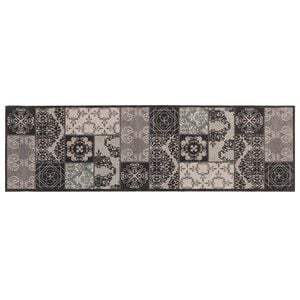 vidaXL Alfombra de cocina mosaico negro 150 x 45 cm 100% Poliamida