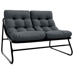 vidaXL Muebles de jard&iacute;n con coj&iacute;n Negro 110 x 81 x 71 cm