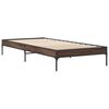 vidaXL Estructura cama madera ingenier&iacute;a metal roble marr&oacute;n 90x200 cm
