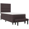 vidaXL Cama tipo Box Spring con colch&oacute;n Marr&oacute;n Oscuro 90 x 200 cm tela