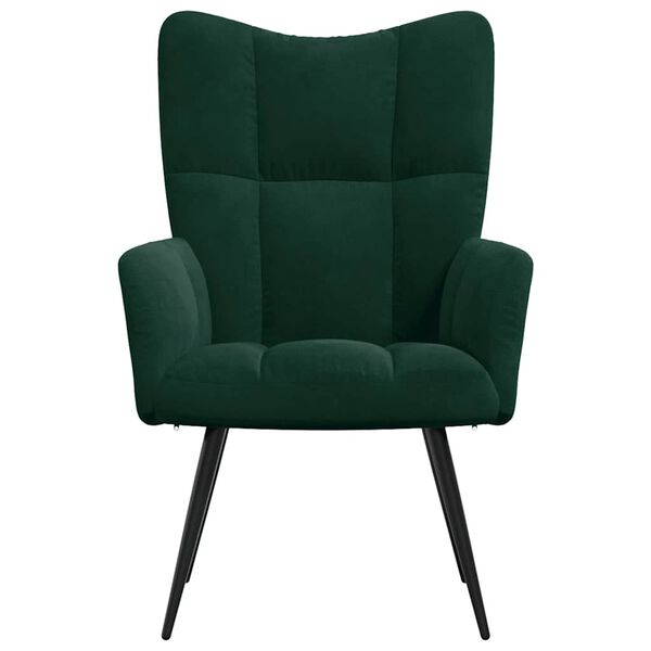 vidaXL Sill&oacute;n de relax de terciopelo verde oscuro