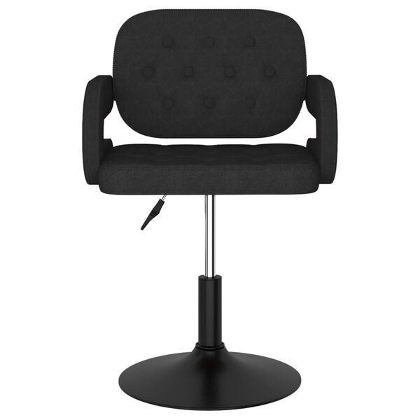vidaXL Silla de comedor giratoria tela negro