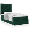 vidaXL Estructura cama otomana colchones terciopelo verde oscuro