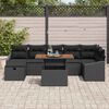 vidaXL Conjunto de sof&aacute; de jard&iacute;n con coj&iacute;n 8 pcs Negro Polirat&aacute;n