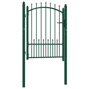 vidaXL Puerta de valla Emmen con pinchos de acero, 104 x 109,5 cm, verde