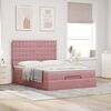 vidaXL Estructura cama otomana con colchones terciopelo rosa 140x190cm