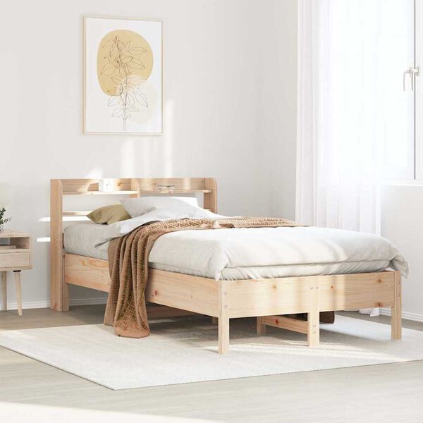 vidaXL Estructura de cama sin colch&oacute;n madera maciza de pino 100x200 cm