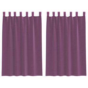vidaXL Cortinas de gasa con trabillas 2 uds morado 140x175 cm