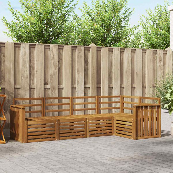 vidaXL Juegos de sof&aacute;s 5 pcs Natural Madera de Acacia S&oacute;lida