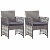 vidaXL Sillones de jard&iacute;n con cojines 2 uds rat&aacute;n sint&eacute;tico antracita