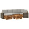 vidaXL Conjunto de sof&aacute;s de exterior 7 uds. Natural y Gris Claro