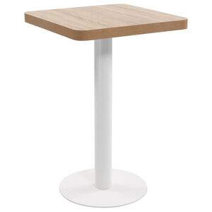vidaXL Mesa de bistr&oacute; MDF marr&oacute;n claro 50x50 cm