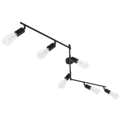 vidaXL Lámpara de focos con 6 luces negro E27 30 cm