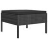 vidaXL Set muebles de jard&iacute;n 12 pzas y cojines rat&aacute;n sint&eacute;tico negro
