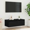 vidaXL Mueble de TV con luces LED roble negro 75x35,5x25 cm