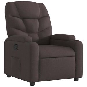 vidaXL Sill&oacute;n reclinable de tela marr&oacute;n oscuro