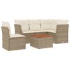 vidaXL Juego de sof&aacute;s jard&iacute;n con cojines 6 pzas rat&aacute;n sint&eacute;tico beige