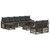 vidaXL Conjunto de sof&aacute;s de jard&iacute;n 10 uds. Gris rat&aacute;n sint&eacute;tico