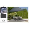 ProGarden Toldo de tela cuadrado gris oscuro 3x3 m