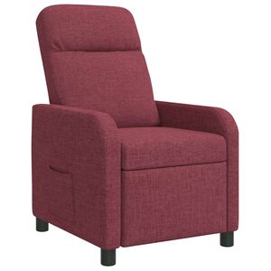 vidaXL Recliner Rojo vino Tela