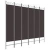 vidaXL Biombo divisor de 6 paneles de tela marr&oacute;n 240x200 cm