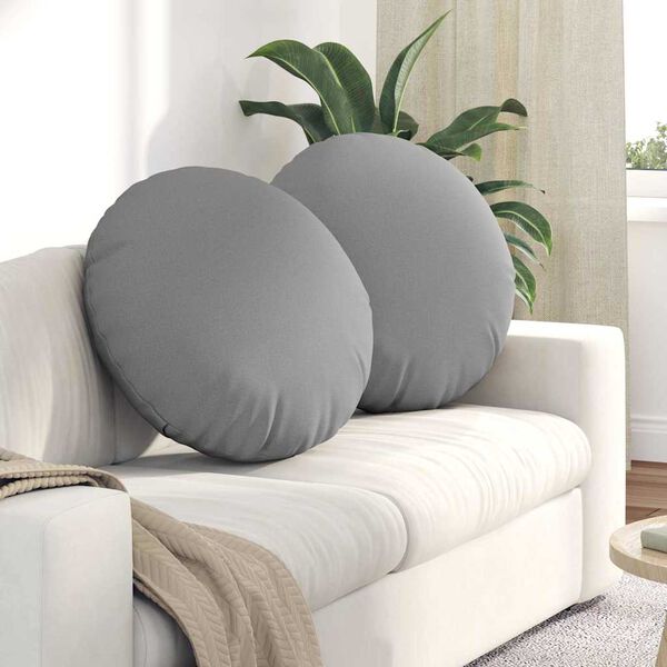 vidaXL Cojines para asiento 2 pcs Gris Nube &Oslash;60 x 21 cm tela