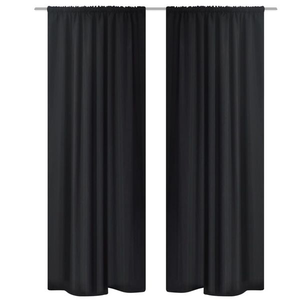 vidaXL Cortinas opacas 2 ud doble capa 140x245 cm negro ahorro energía