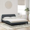 vidaXL Cama con colch&oacute;n Dover terciopelo gris oscuro 160x200 cm