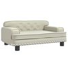 vidaXL Cama para perros de cuero sint&eacute;tico crema 70x45x30 cm
