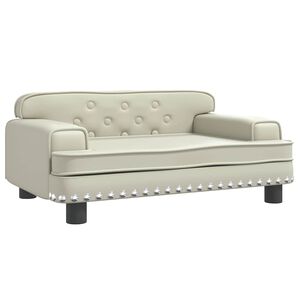 vidaXL Cama para perros de cuero sint&eacute;tico crema 70x45x30 cm