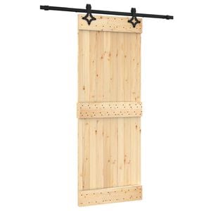 vidaXL Puerta Corredera Natural y negro 80 x 210 cm