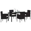 vidaXL Conjunto de Comedor de Jard&iacute;n 5 pcs Negro rat&aacute;n sint&eacute;tico