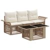 vidaXL Conjunto de sof&aacute;s de jard&iacute;n 4 uds. Beige y blanco crema