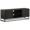 vidaXL Mueble de TV madera maciza de mango y hierro negro 110x30x40 cm