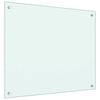 vidaXL Protecci&oacute;n salpicaduras cocina vidrio templado color leche 70x60 cm