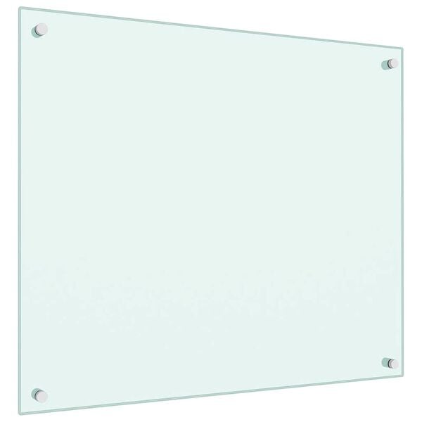 vidaXL Protecci&oacute;n salpicaduras cocina vidrio templado color leche 70x60 cm