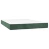 vidaXL Cama box spring con colch&oacute;n terciopelo verde oscuro 140x200 cm