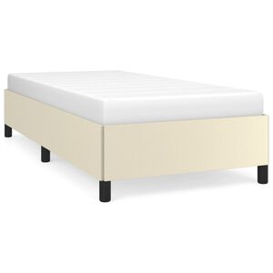 vidaXL Estructura de cama sin colch&oacute;n cuero sint&eacute;tico crema 100x200 cm