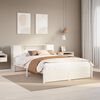 vidaXL Cama con estanter&iacute;a sin colch&oacute;n madera maciza blanca 140x200 cm