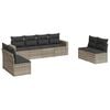 vidaXL Set de sof&aacute;s de jard&iacute;n 8 pzas y cojines rat&aacute;n sint&eacute;tico gris