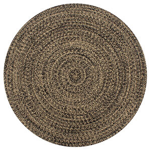 vidaXL Alfombra hecha a mano de yute negra y natural 120 cm