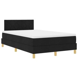 vidaXL Cama Box Spring LED con coj&iacute;n Negro 120 x 190 cm tela