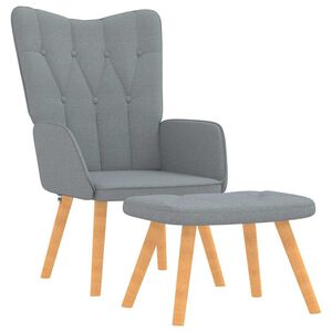 vidaXL Sill&oacute;n relax con taburete tela gris claro