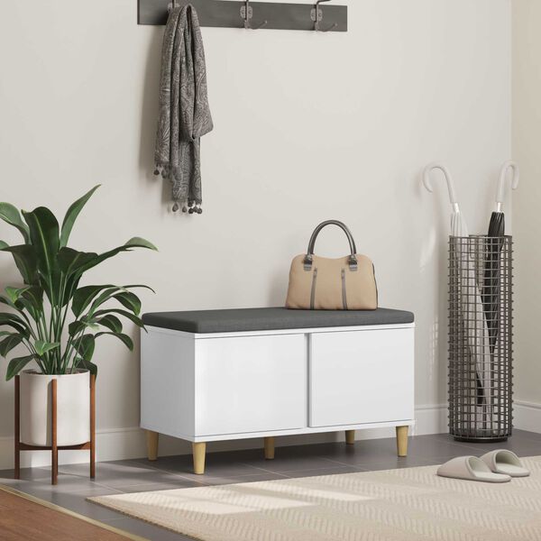 vidaXL Banco de entrada con coj&iacute;n con almacenamiento 80 x 38 x 46 cm